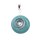 SYN. Turquoise Stone Anhänger Donut 28mm Spirale aus versilbertem Messing