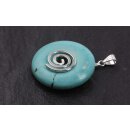 SYN. Turquoise Stone Anhänger Donut 35mm Spirale aus...