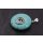 SYN. Turquoise Stone Pendant Donut 35mm with Spiral Brass Silber Plated