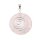 Rose Quartz Stone Pendant Donut 35mm with Spiral Brass Silber Plated