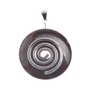 Jasper Stone Pendant Donut 35mm with Spiral Brass Silber Plated