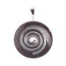 Jasper Stone Pendant Donut 35mm with Spiral Brass Silber...