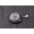 Jasper Stone Pendant Donut 35mm with Spiral Brass Silber...