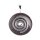 Jasper Stone Pendant Donut 35mm with Spiral Brass Silber Plated