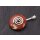 Red Jasper Stone Pendant Donut 30mm with Spiral Brass Silber Plated