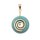 SYN. Turquoise Stone Pendant Donut 25mm with Spiral Brass / Gold