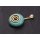 SYN. Turquoise Stone Pendant Donut 25mm with Spiral Brass / Gold