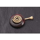 Jasper Stone Pendant Donut 30mm with Spiral Brass / Gold