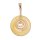 Honey Jade Stone Pendant Donut 30mm with Spiral Brass / Gold