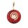 Red Line Agate Stone Pendant Donut 30mm with Spiral Brass / Gold