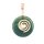 Green Agate Stone Pendant Donut 30mm with Spiral Brass / Gold