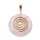 Rose QZ Stone Pendant Donut 38mm with Spiral Brass / Gold