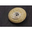 Yellow Cream Doughnut/Donut/Ring Resin Pendant 50mm with Spiral Brass Silber Plated
