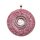 Ibis Rose Doughnut/Donut/Ring Resin Anhänger 50mm with Spiral Brass Silber Plated