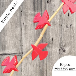 Resin Eagle red I 29x22x5 mm. I  10 pcs.