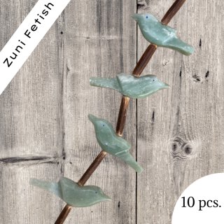 Jadestein Vogel green I 30x10x5 mm. I  10 pcs.