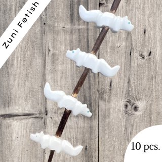 Weißer Achatstein Animal Fetish white I 28x8x5 mm. I  10 pcs.