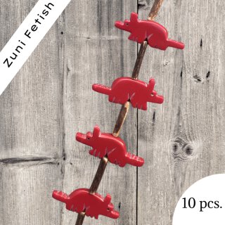 Red stone Animal Fetish red I 29x12x5 mm. I  10 pcs.