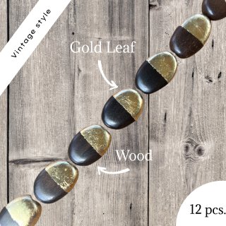 Holz vergoldet oval / ca.25x20mm / 12pcs.