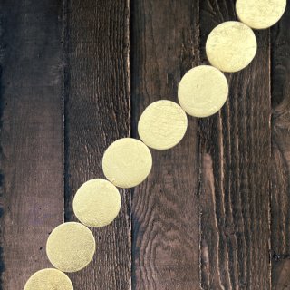 Blattgold laminiert flat round I ca.30x4mm I  I 14 pcs.