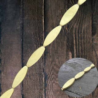 Gold leaf laminated flat oval  I ca.43x15x7mm. I  I 10 pcs.