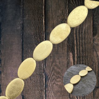 Gold leaf laminated flat oval  I ca.40x25x7mm. I  I 10 pcs.