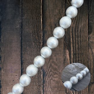 Silver leaf laminated round I ca.23mm. I  I 16 pcs.