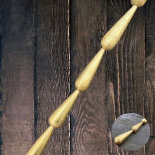 Gold leaf laminated long teardrop I ca.60x18mm I  I 7 pcs.