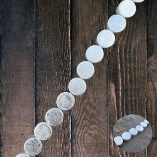 Silver leaf laminated flat round I ca. 20x10mm I  I 18 pcs.