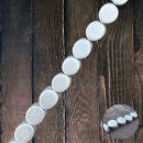 Silver leaf laminated slanted cut oval I ca.30x25x15mm I...