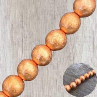 Rosegold leaf laminated round I ca.30mm. I  I 8 pcs.