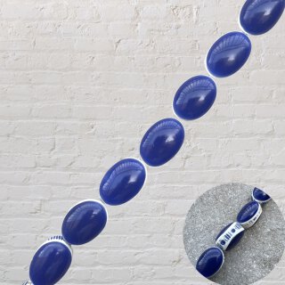 Knochen mit Gießharz oval blue  / ca.24x17x13mm / 17pcs.
