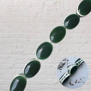 Bone with resin oval green  / ca.24x17x13mm / 17pcs.