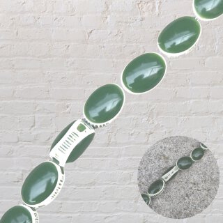 Knochen mit Gießharz oval moss green  / ca.24x17x13mm / 17pcs.