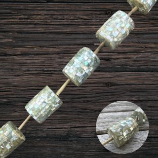 Muschel cracking tube blue / 38x32mm / 6pcs.