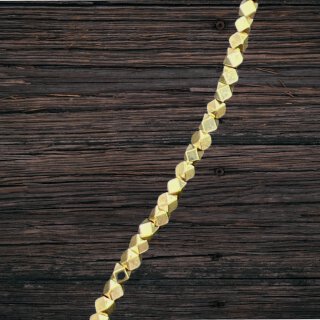 Messing gold glänzend facetted brass I 3 mm.