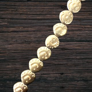 Messing gold glänzend flat round brass I 11 mm.