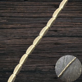 brass gold shiny oval 3 sided brass I 9x4 mm.