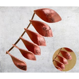 Gold Leaf colored NY Pink 1 twisted Leaf I ca.57x25x0,3mm I 6 pcs.