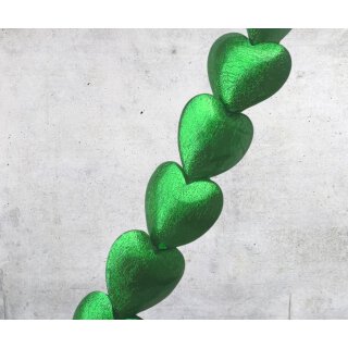 Gold Leaf colored 04 green Heart I ca.35x30x17mm I 6 pcs.