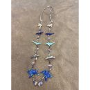 Zuni Fetish Necklace long Multicolor Birds with Blue Wolf...