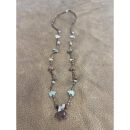 Zuni Fetish Necklace long Pastel with Red-Brown Bear Pendant