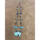 Zuni Fetish Necklace long Multicolor with Turquoise Bear...