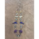 Zuni Fetish Necklace long Colorful Birds Blue-Purple Mix