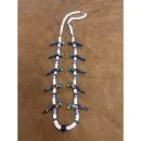 Zuni Parrot Necklace long Blue-Yellow