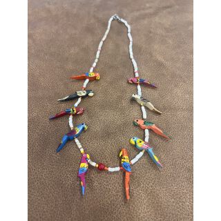 Zuni Parrot Necklace long Multicolor-Mix