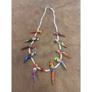 Zuni Parrot Necklace long Multicolor-Mix
