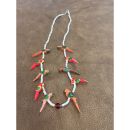 Zuni Parrot Necklace long Orange-Green