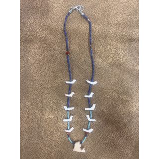 Zuni Fetish Necklace short Blue-Turquoise Birds