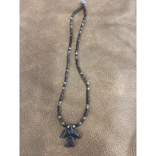 Zuni Fetish Necklace short Black with Eagle Pendant